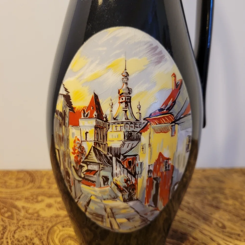 Vintage Romanian Hand-painted Decanter - Picture 2 of 10